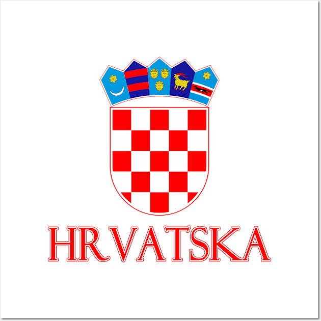 Croatia - Coat of Arms Design (Croatian Text) Wall Art by Naves